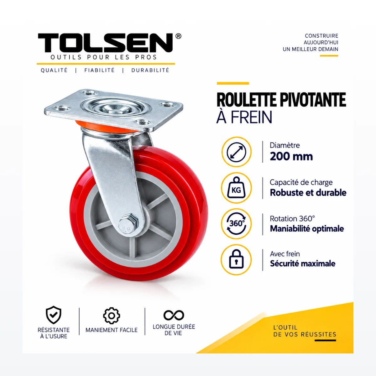 Roulette Pivotante à Frein