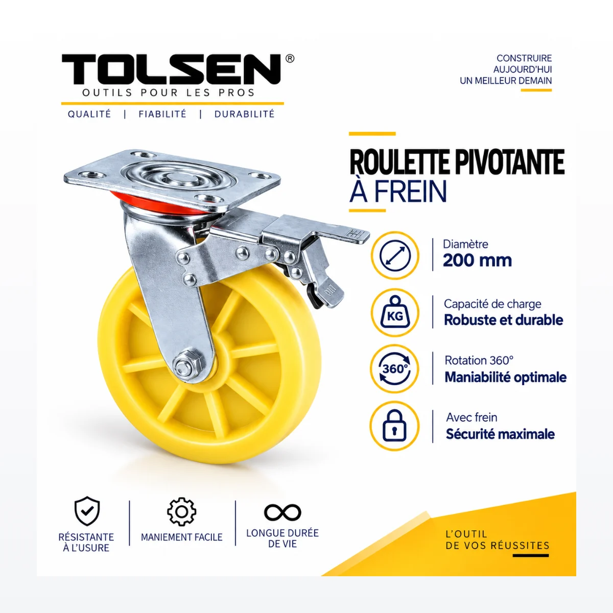 Roulette Pivotante à Frein