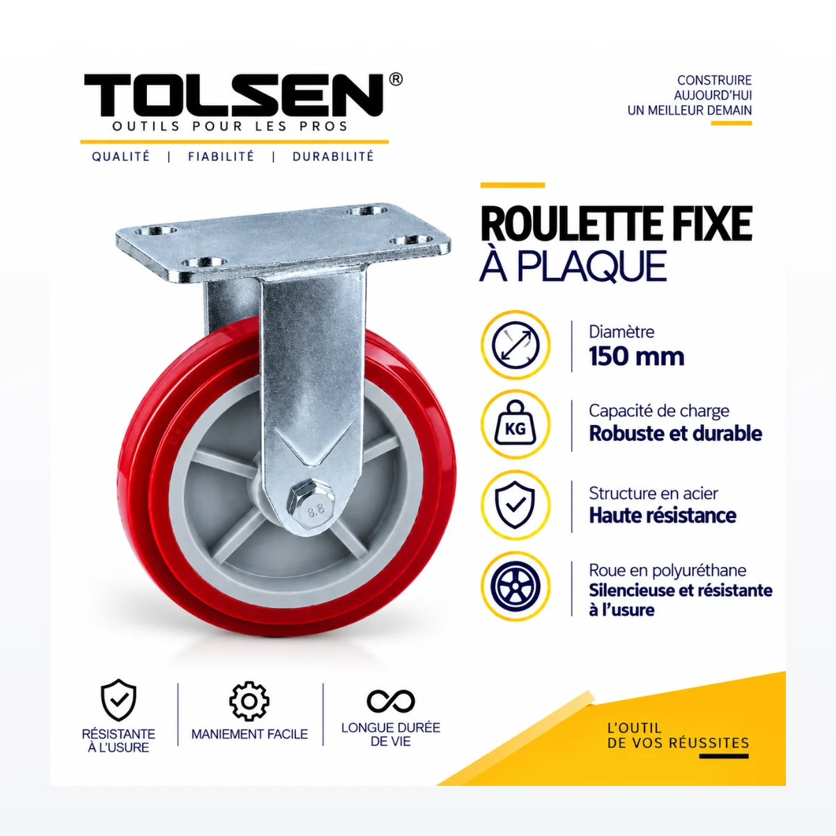 Roulette Fixe à Plaque Tolsen