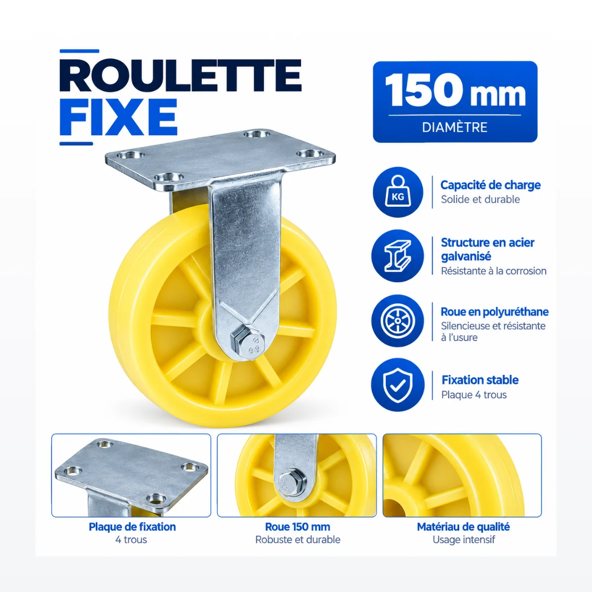 Roulette Fixe 150 mm