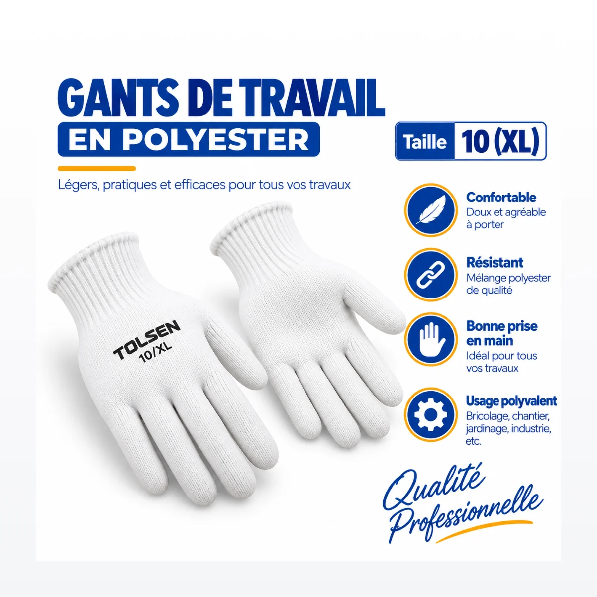 Gants de travail en polyester
