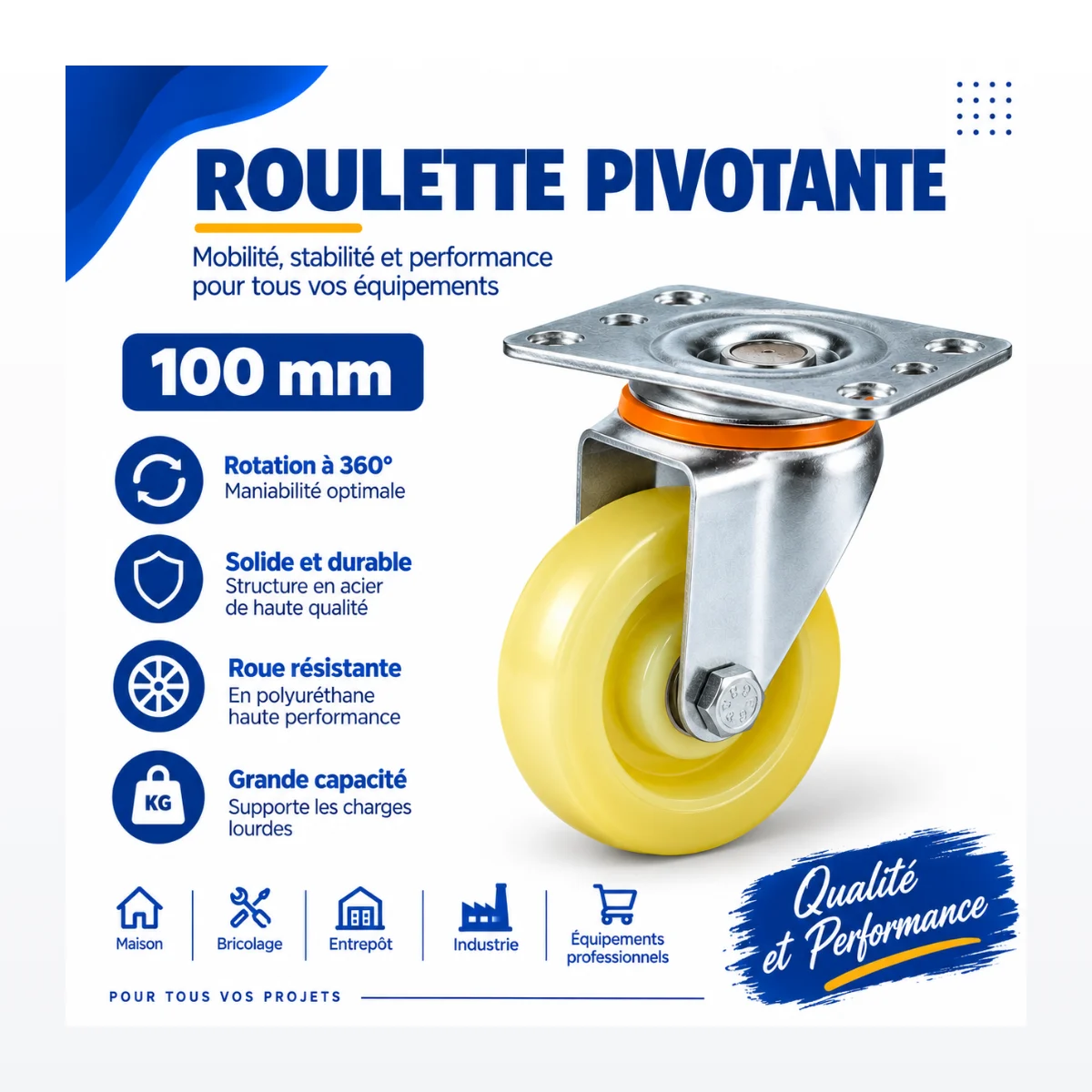 Roulette Pivotante 100 mm