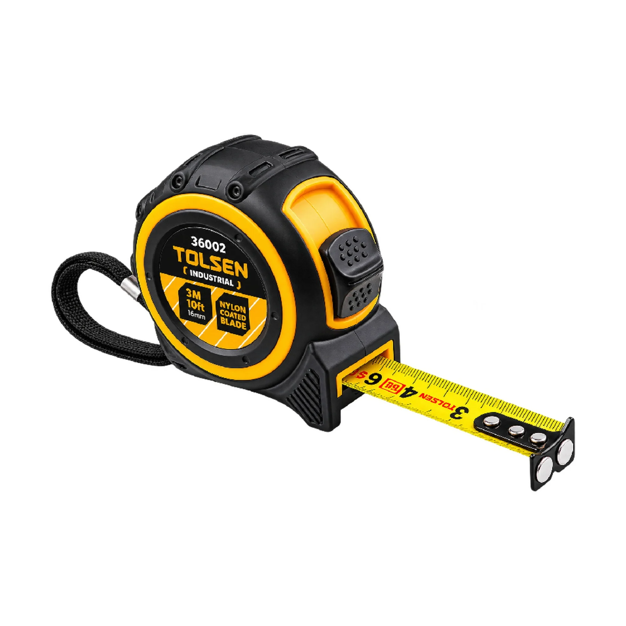 METRE RUBAN NOIR-JAUNE AIMANTEE