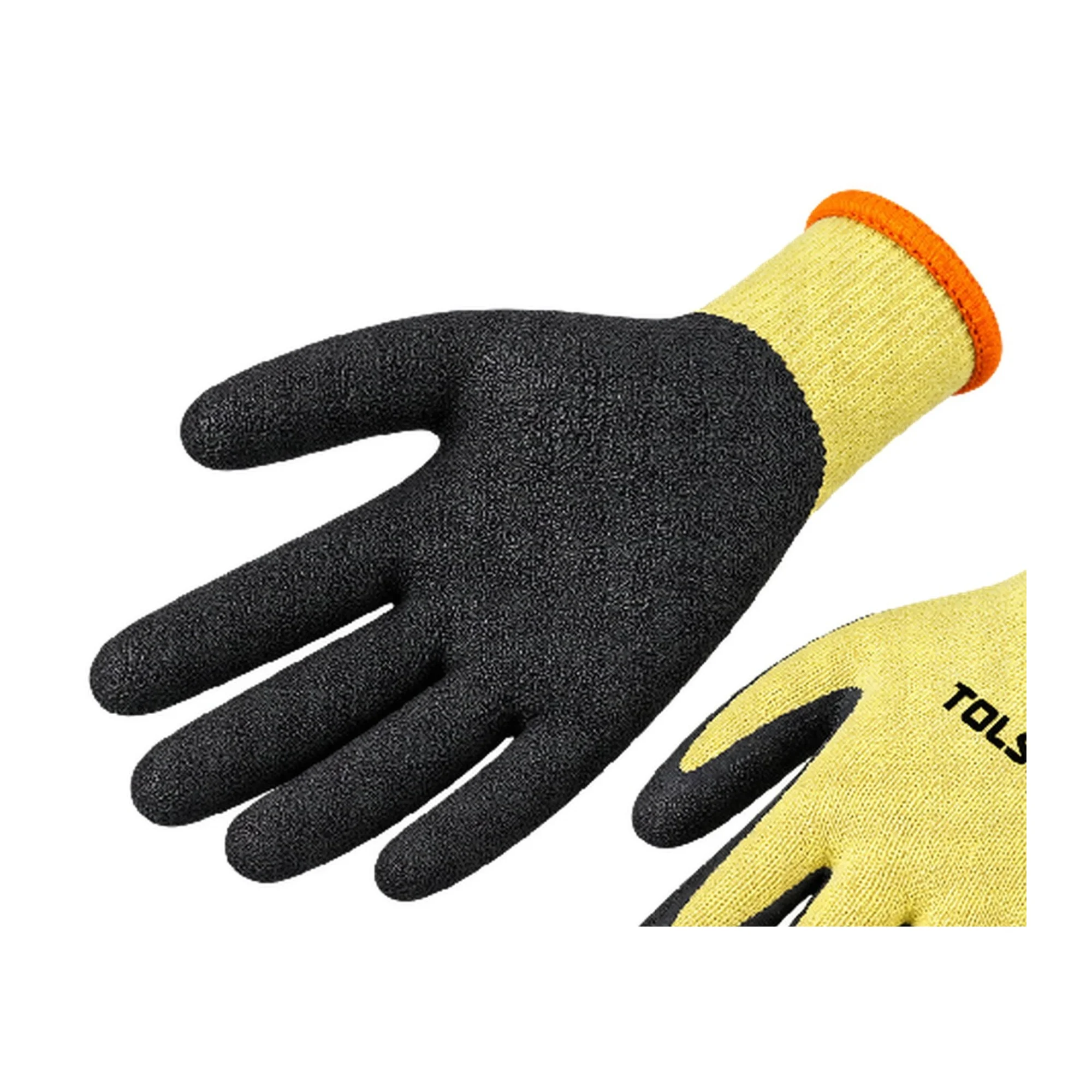 GANTS DE TRAVAIL EN LATEX, MOUSSANT, VERT, FROISSÉ