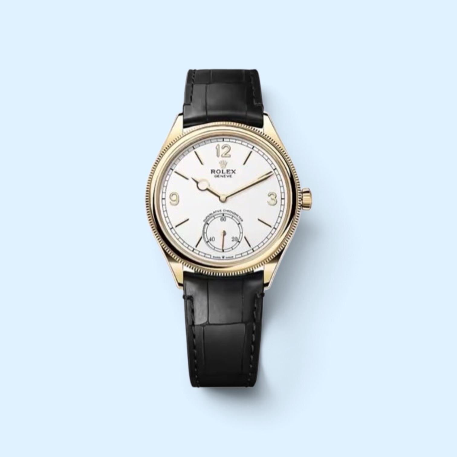 Montre à Cadran Blanc et Bracelet Noir