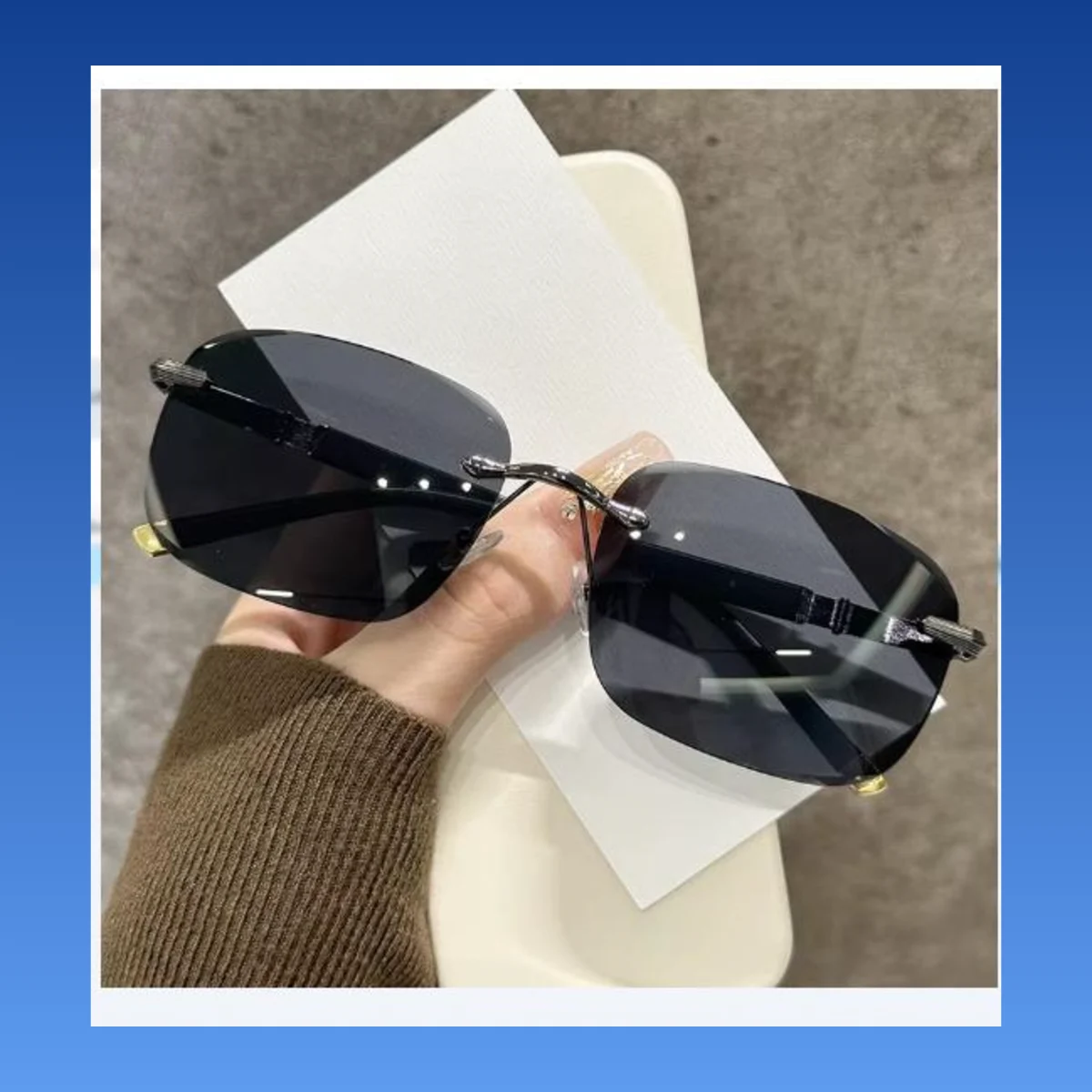 Lunettes de soleil de forme irrégulière