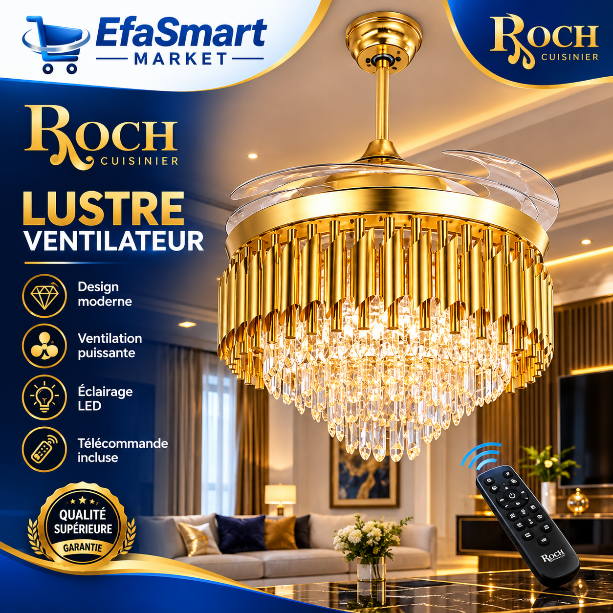 Lustre Ventilateur Design Moderne